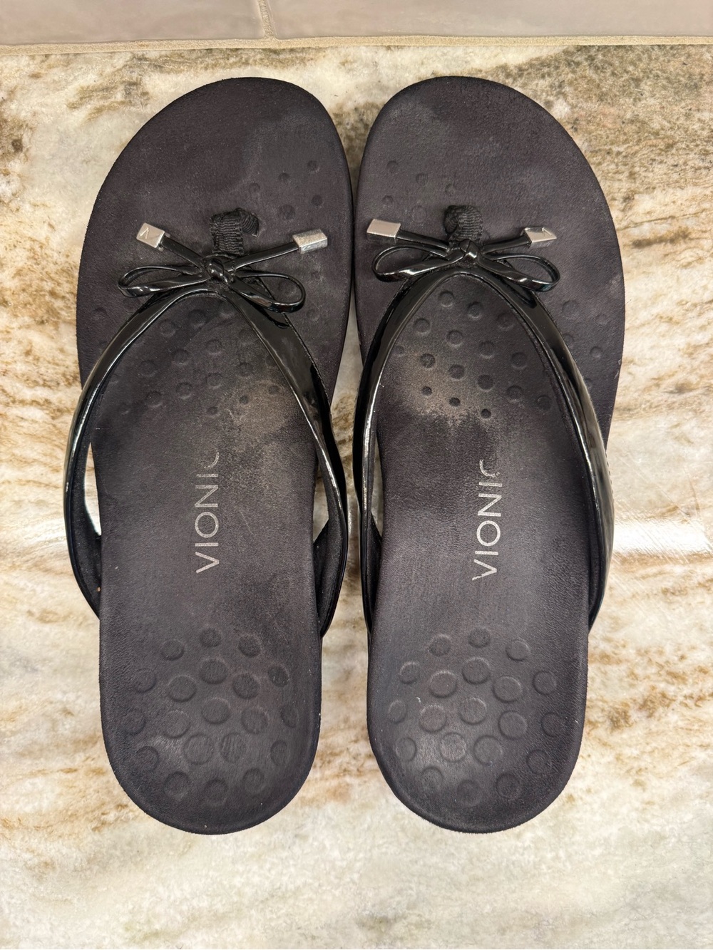 Women's Vionic Bella Orthotic Flip Flops - Size 9 - Medium Fit (Black)